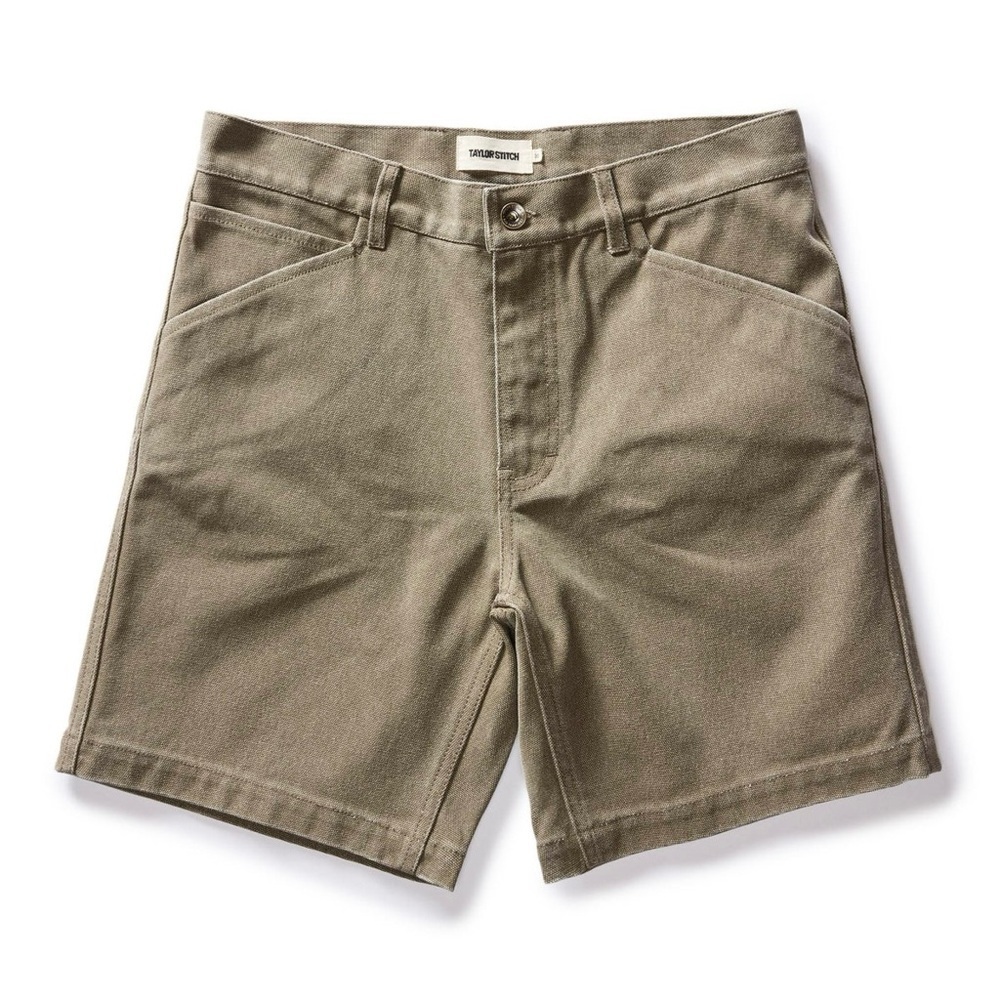 Taylor Stitch The Camp Short in Stone Chipped Canvas Organic Cotton NWT